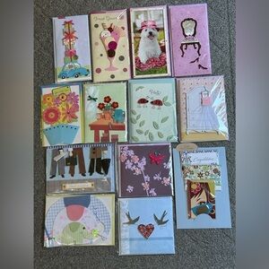 Lot of 12 Hallmark Cards 3 Gift Enclosure Girl Woman Pink Flowers Love Blank NOS